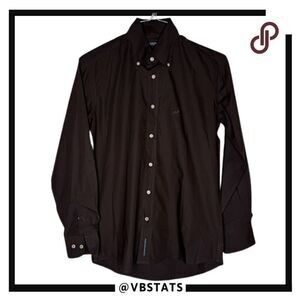 Sacoor Brothers Men's Button-Down Shirt Black Size‎ Small